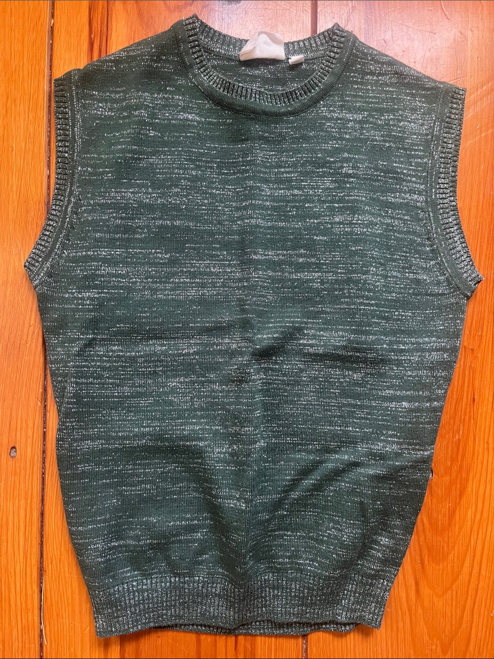 Julia Amory Sleeveless Knit Tippi Sweater in Dark Green metallic